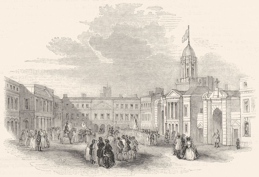 IRELAND. Lower Castle Yard 1850 old antique vintage print picture